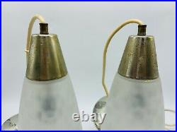 Vtg Retro Mid-Century Modern Frosted Teardrop Hanging Ceiling Light Shade Bubble