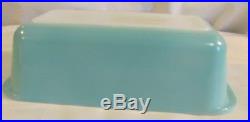 Vtg Retro Mid Century Turquoise Aqua PYREX 1-1/2 Qt Glass Loaf Pan #213 USA