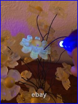 Vtg YELLOW Lucite Acrylic Bouquet Flowers Mid Century Modern MCM Black light Glo