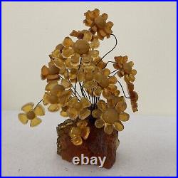 Vtg YELLOWithgold Lucite Acrylic Bouquet Flowers Mid Century Modern MCM Colorflo