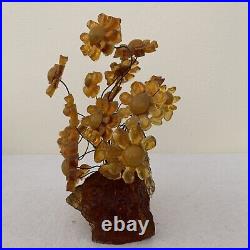 Vtg YELLOWithgold Lucite Acrylic Bouquet Flowers Mid Century Modern MCM Colorflo