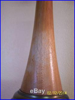 Vtg mid century retro ceramic pottery geometric shape table lamps set2 FAIP 38