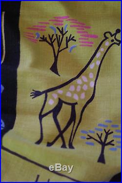WOW! Outstanding 50s Rockabilly Africa Safari Novelty Print Circle Skirt XS Vtg