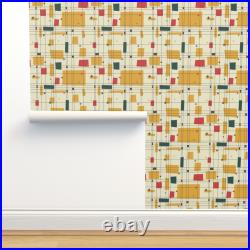 Wallpaper Roll Gold Vintage Retro Geometric 1950S Mid Century 24in x 27ft