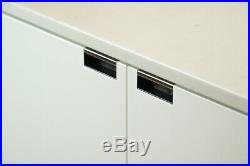 White Marble Florence Knoll Credenza 95 Sideboard Cabinet, Vintage Mid Century
