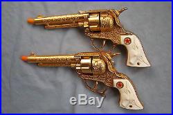 Wow-NM Bright Gold Plated Hubley Texan's cap gun toy pistol-Sweet