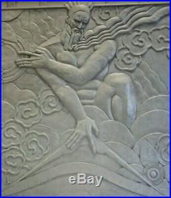 Zeus with Iconic Lightening Bolt Art Deco Machine Age True Canvas Print